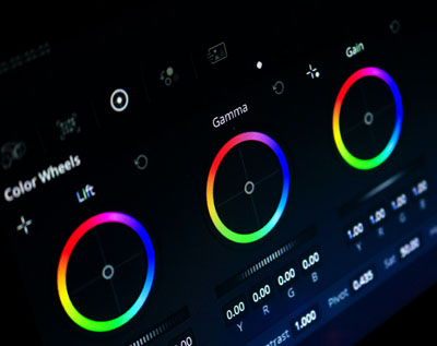 Color wheels in a video editor